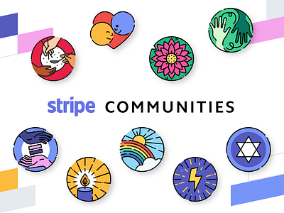 Stripe Communities branding design illustration logo stripe vector