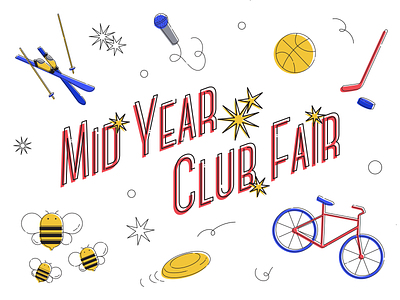 RISD Mid Year Club Fair activity club color design graphic icon illustration illustrator poster risd sketch university vector
