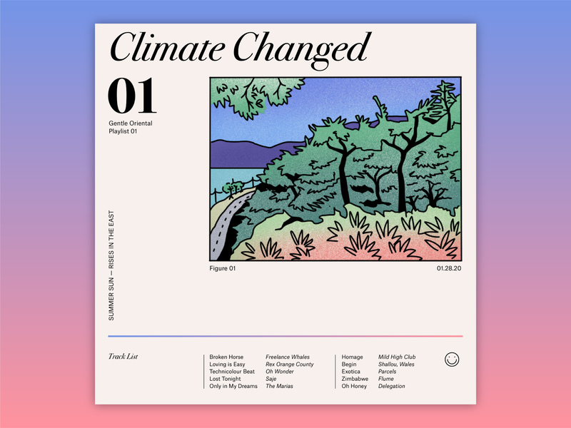 Climate Changed: Playlist 01 climate color design gradient graphic illustration illustrator music music player playlist procreate spotify typography vector