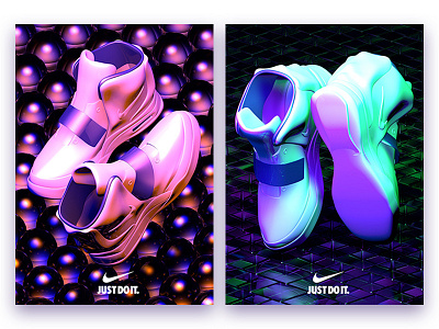 Nike shoes. color colorful editorial graphic poster
