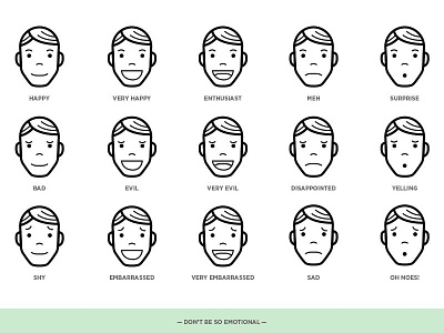Don't be so emotional! avatar emotion icons person vector
