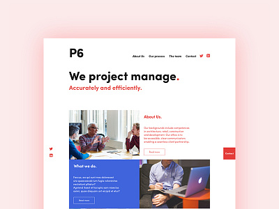 P6 Web digital homepage landing leeds project management responsive web design website