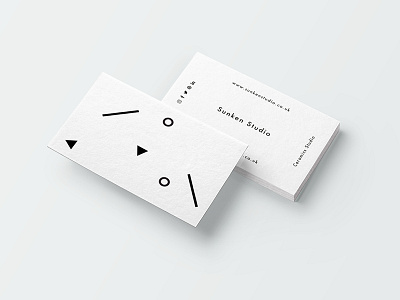 Sunken Studio black and white brand business cards design geometric identity leeds minimal print