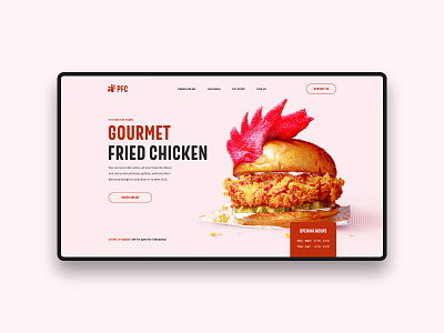 PFC chicken design food foodie modern takeaway typography ui ux web design website website design