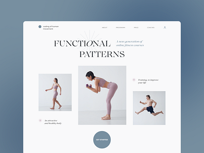 Online fitness courses landing page design