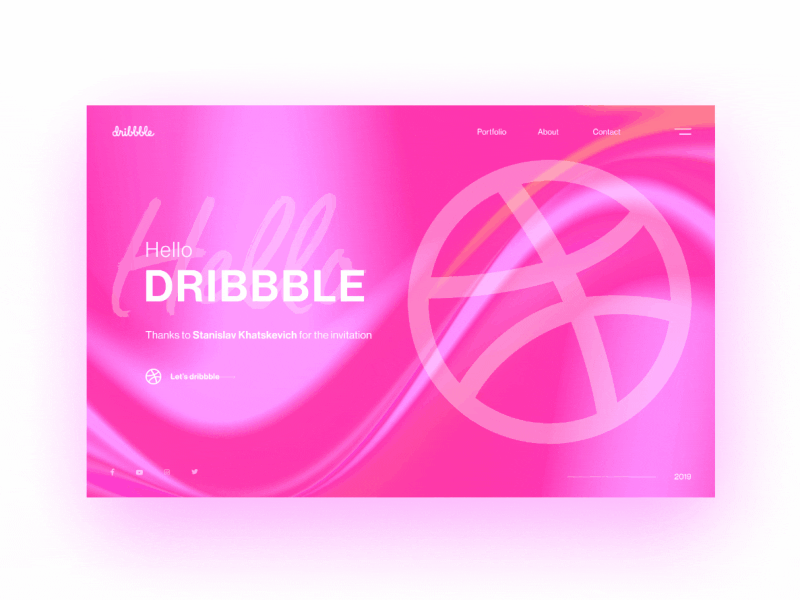 Hello Dribbble! dribbble shot hello dribble hellodribbble pink ui web webdesign