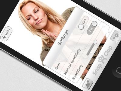 Snap Clap - iOS Photo App app camera clean design gui interface ios iphone mobile photo retina silver simply ui white