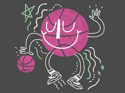 march madness! (hey, dribbble!) basketball columbus cute doodle first shot illustration kentucky march madness ohio pink sports women with pencils