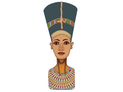 Nefertiti's Bust ancient art colorful egypt egyptian illustrator nefertiti vector