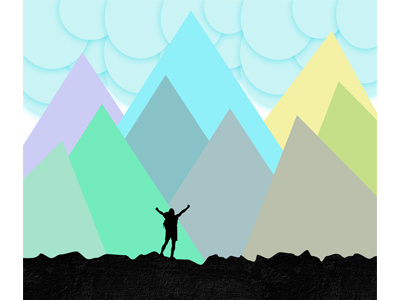 The Hiker adobe behance colorful dribble hiker hiking inspiration mountains photoshop redbubble shapes texture