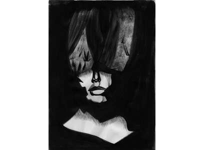 Portrait acrylic adobe behance black dbh drawing monochrome painting portrait white