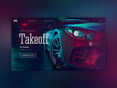 Premium car rental business cars gradients interaction design networking promotion rental ui ux