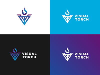 Visual Torch Logo branding design agency gradients icon identity logo typography vector
