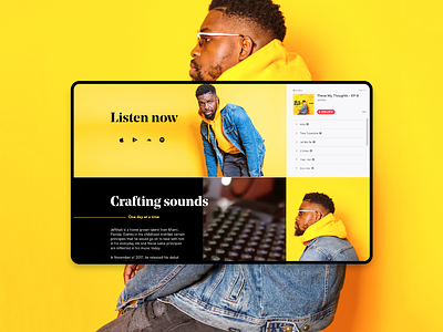 Music Artist – Landing page concept animation branding design framer framerx hip-hop interaction interaction design music promotion typography ui ux