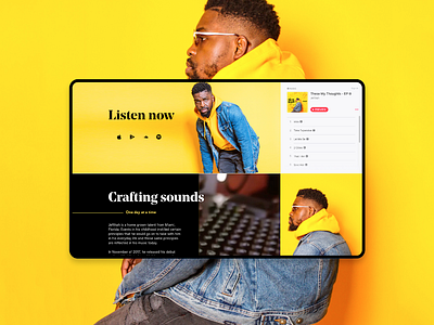 Music Artist – Landing page concept animation branding design framer framerx hip hop interaction interaction design music promotion typography ui ux