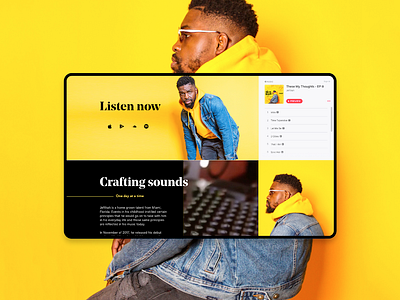 Music Artist – Landing page concept