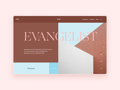 Evangelist architecture color palette harmony interface design minimal moodboard typography ui usability ux visual art web design