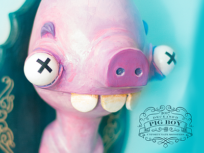 Pigboy Maquette 3d clay illustration pig pig boy plaque plasticine sculpting taxidermy typography