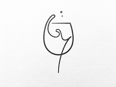 A minimalsitic logo for a wine bar.