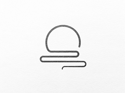 A minimal sunset illustration out of one line.