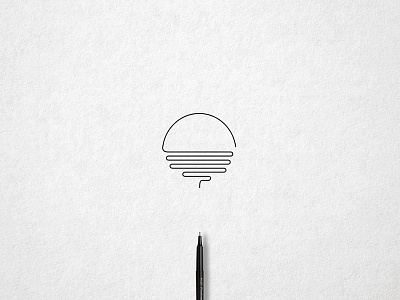 A minimalistic illustration of a sunset. drawing graphicdesigner logo logodesign logosketch minimalism minimallogo oneline onestroke simplelogo sunset sunsetlogo