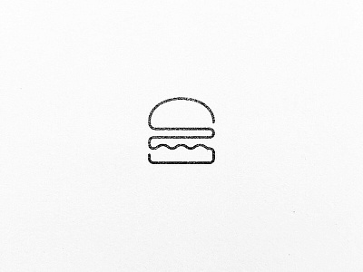 A minimalistic burger illustration out of one line.