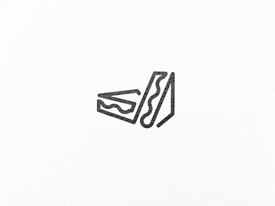 A minimalistic logo design for a sandwich shop out of one line.