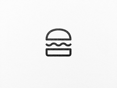 A very minimalistic logo design for a burger shop.