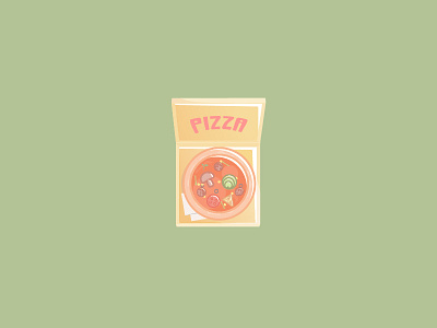 Pizza illustration material minimal pizza
