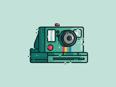 Polaroid adobe illustrator camera camera icon design illustration material minimal onestep polaroid sticker