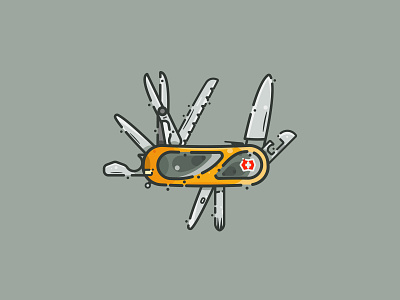 Victorinox S18 adobe illustrator design illustration knife icon material minimal sticker victorinox