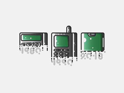 Pager , phone and smartphone adobe illustrator illustration material minimal phone phones sticker tech