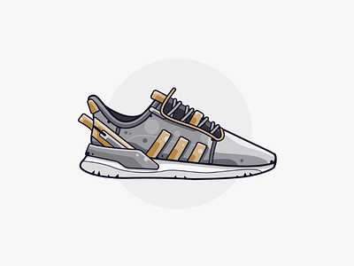 U_path run boots illustration illustrator. material minimal sneakers