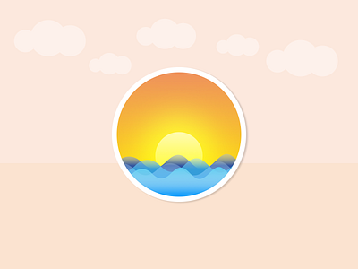 Summer Badge beach dribbbleweeklywarmup experimental gradient illustration summer sun weeklywarmup