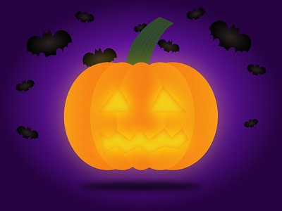 Spook pumpkin bat dribbbleweeklywarmup experimental halloween illustration pumpkin vector