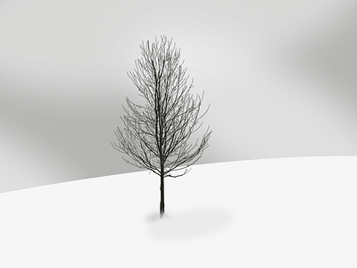 Winter illustration dribbbleweeklywarmup experimental illustration landscape tree winter