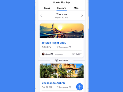 iPhone X Travel App (Passion Project) card card animation draggable iphone x itinerary principleapp social timeline travel travel app voting