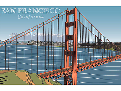 Golden Gate Bridge california golden gate bridge illustration illustrator san francisco travel vector