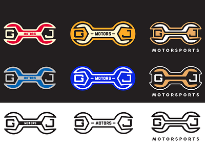 GJ Moto Color Options illustration logo motorcycle wrench