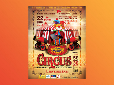 Cirque circus event flyer psd