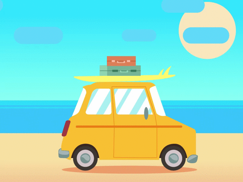 Summer vacation 2d animate design illustration motion summer