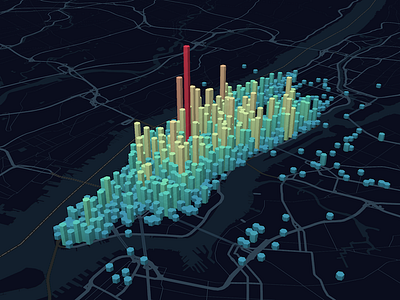 NYC Taxi Pickup Point Density geovisualization map maps visualization