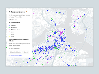Boston Liquor License Map geo geovisualization maps visualization
