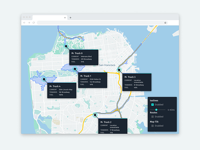 Fleet Management Dashboard delivery delivery app fleet fleet management geo here maps trucks