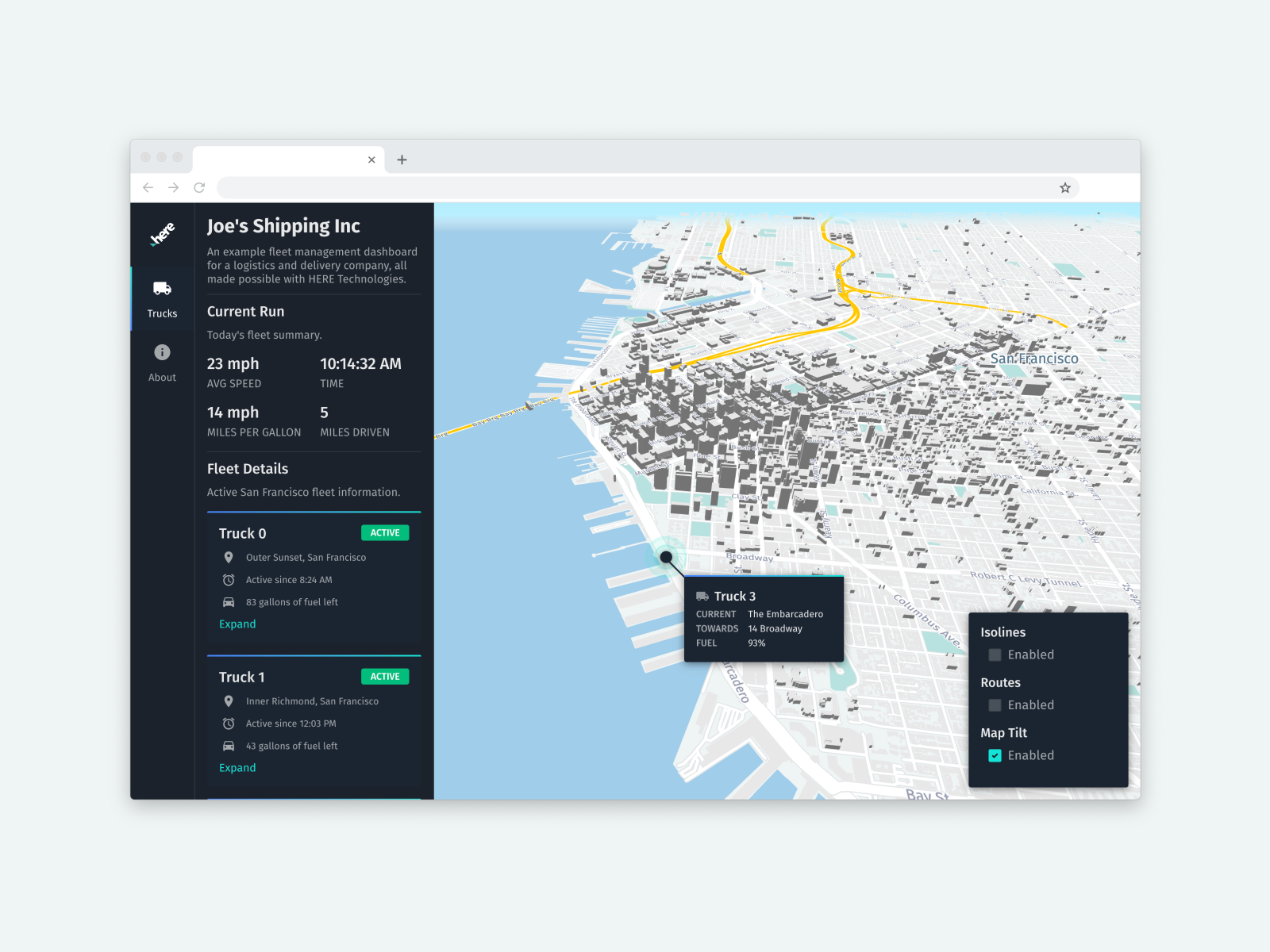 Fleet Management Dashboard - Sidebar & 3D Buildings by Dylan Babbs on ...