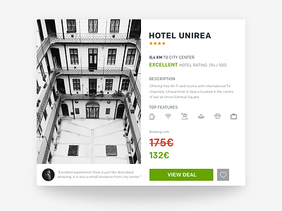 Hotel Product Card booking card concept hotel travel trivago ui ux web