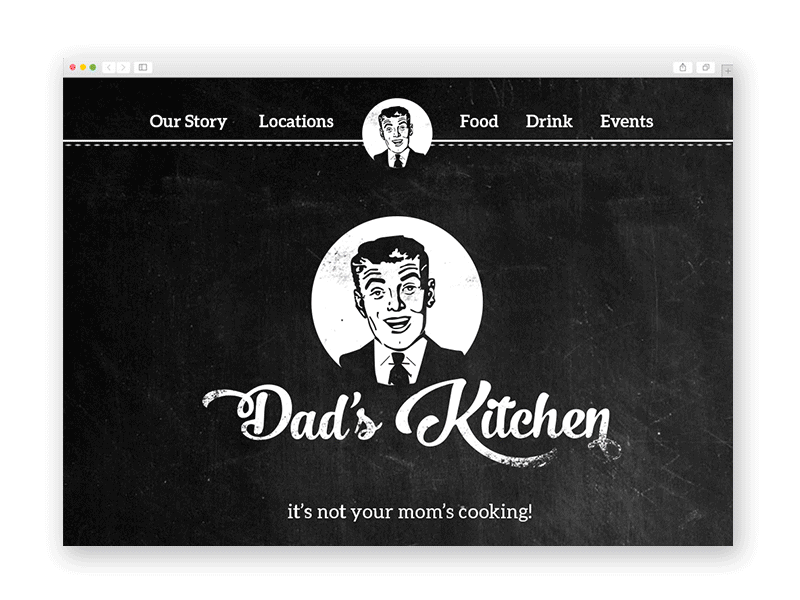 Dad's Kitchen branding illustration logo restaurant web design