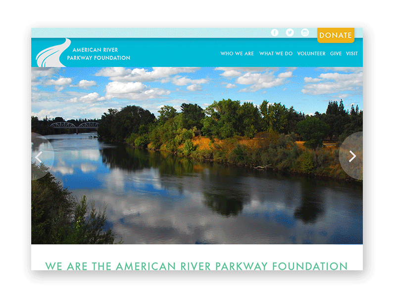 American River Parkway Foundation branding logo non profit web design