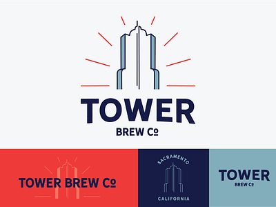 Tower Brewing Company Logo beer branding branding brewing brewing company california design illustration logo sacramento tower vector