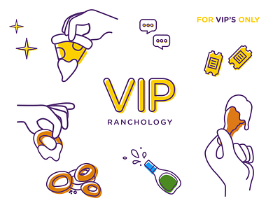 VIP concept branding design dip exploration food icon illustration logo ranch rewards vector visual identity